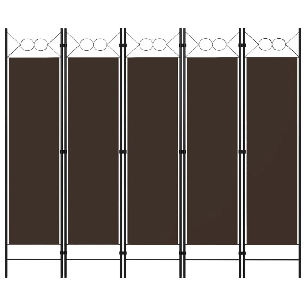 Vidaxl 5-Panel Room Divider Brown 78.7X70.9