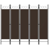 Vidaxl 5-Panel Room Divider Brown 78.7X70.9