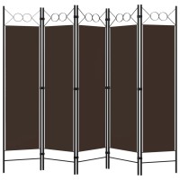 Vidaxl 5-Panel Room Divider Brown 78.7X70.9