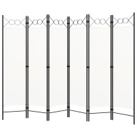 Vidaxl 6-Panel Room Divider Cream White 94.5X70.9