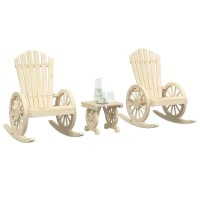 vidaXL 3 Piece Patio Lounge Set Solid Wood Fir