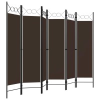 Vidaxl 6-Panel Room Divider Brown 94.5X70.9