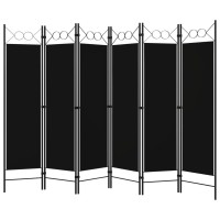 Vidaxl 6-Panel Room Divider Black 94.5X70.9