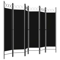 Vidaxl 6-Panel Room Divider Black 94.5X70.9