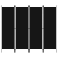 Vidaxl 4-Panel Room Divider Black 78.7X70.9