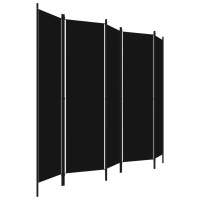 Vidaxl 5-Panel Room Divider Black 98.4X70.9