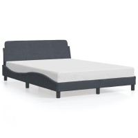 vidaXL Bed Frame with Headboard Dark Gray 53.9