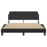 vidaXL Bed Frame with Headboard Black and White 53.9