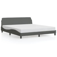 vidaXL Bed Frame with Headboard Dark Gray 59.8