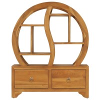 Vidaxl Cabinet With Yin Yang Shelf 26.8X10.2X32.7 Solid Wood Teak