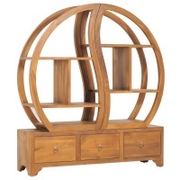Vidaxl Cabinet With Yin Yang Shelf 39.4X10.2X44.1 Solid Wood Teak