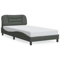 vidaXL Bed Frame with Headboard Dark Gray 39.4