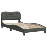 vidaXL Bed Frame with Headboard Dark Gray 39.4