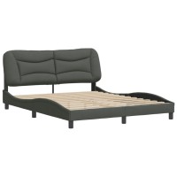 vidaXL Bed Frame with Headboard Dark Gray 59.8