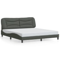 vidaXL Bed Frame with Headboard Dark Gray 76