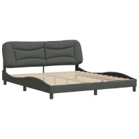 vidaXL Bed Frame with Headboard Dark Gray 76