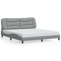 vidaXL Bed Frame with Headboard Light Gray 72