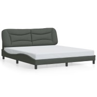 vidaXL Bed Frame with Headboard Dark Gray 72