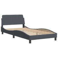 vidaXL Bed Frame with Headboard Dark Gray 39.4