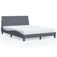 vidaXL Bed Frame with Headboard Dark Gray 53.9