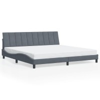 vidaXL Bed Frame with Headboard Dark Gray 76