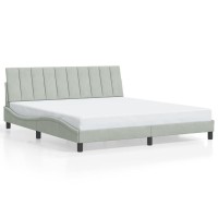 vidaXL Bed Frame with Headboard Light Gray 72