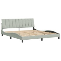 vidaXL Bed Frame with Headboard Light Gray 72