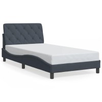 vidaXL Bed Frame with Headboard Dark Gray 39.4