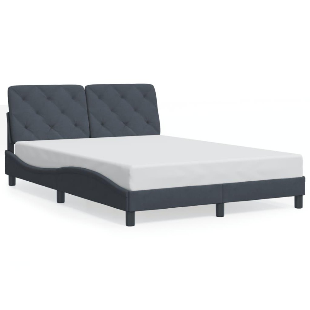 vidaXL Bed Frame with Headboard Dark Gray 53.9