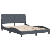 vidaXL Bed Frame with Headboard Dark Gray 53.9