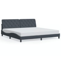 vidaXL Bed Frame with Headboard Dark Gray 76