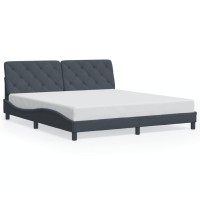 vidaXL Bed Frame with Headboard Dark Gray 72