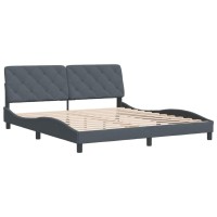 vidaXL Bed Frame with Headboard Dark Gray 72