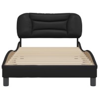 vidaXL Bed Frame with Headboard Black 39.4