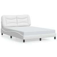 vidaXL Bed Frame with Headboard White 53.9