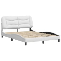 vidaXL Bed Frame with Headboard White 53.9