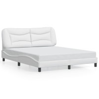 vidaXL Bed Frame with Headboard White 59.8