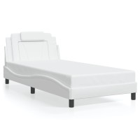 vidaXL Bed Frame with Headboard White 39.4