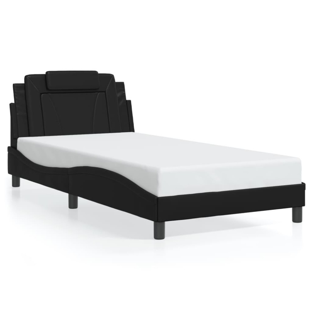 vidaXL Bed Frame with Headboard Black 39.4