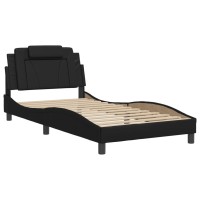 vidaXL Bed Frame with Headboard Black 39.4