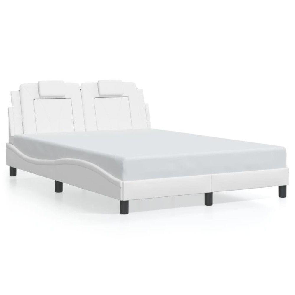 vidaXL Bed Frame with Headboard White 53.9