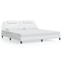 vidaXL Bed Frame with Headboard White 76