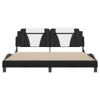 vidaXL Bed Frame with Headboard Black and White 72