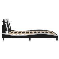 vidaXL Bed Frame with Headboard Black and White 72