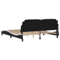 vidaXL Bed Frame with Headboard Black and White 72