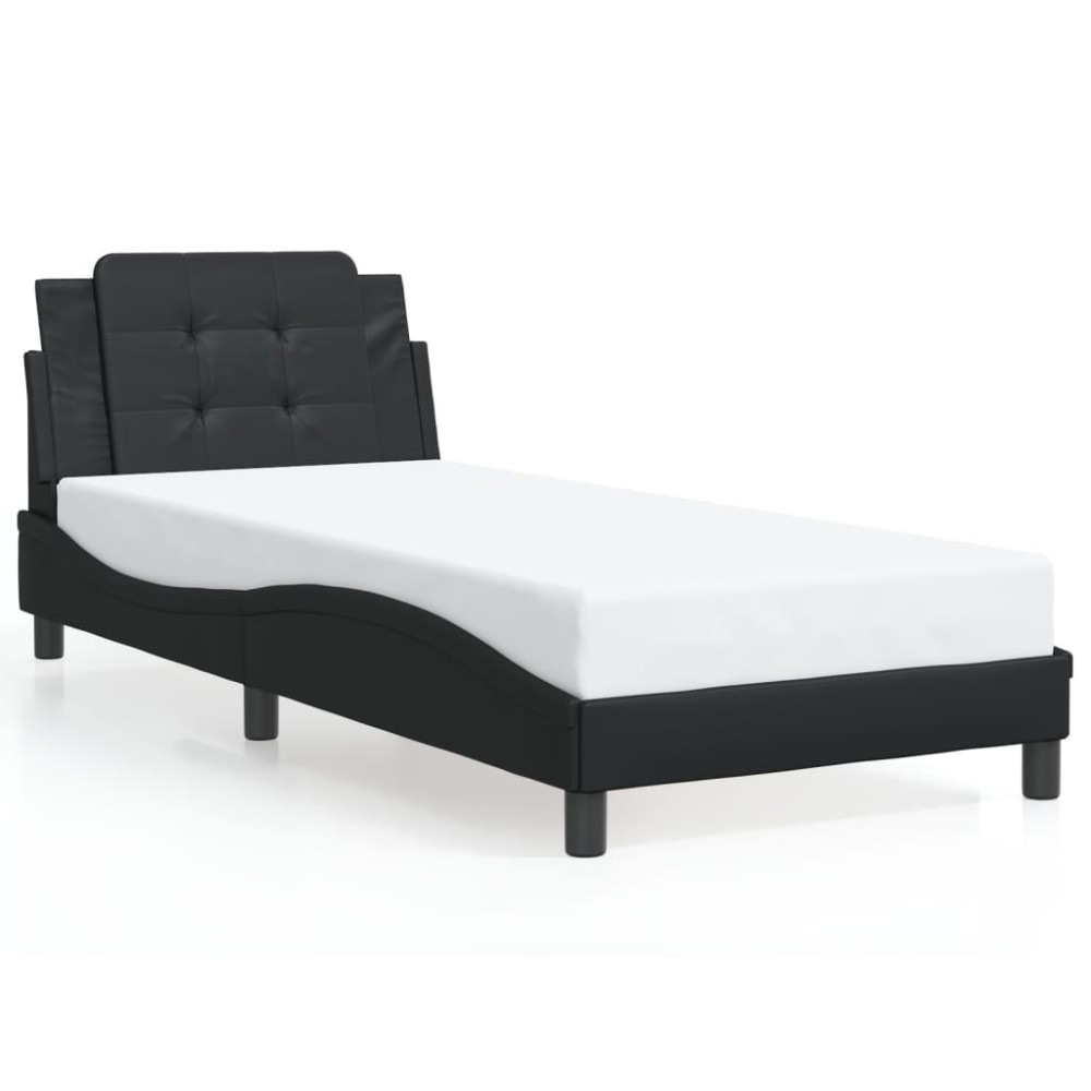 vidaXL Bed Frame with Headboard Black 39.4