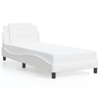 vidaXL Bed Frame with Headboard White 39.4