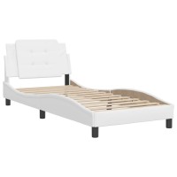 vidaXL Bed Frame with Headboard White 39.4