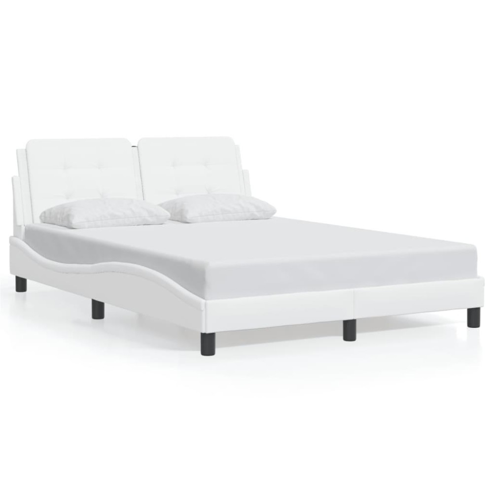 vidaXL Bed Frame with Headboard White 53.9