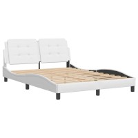 vidaXL Bed Frame with Headboard White 53.9